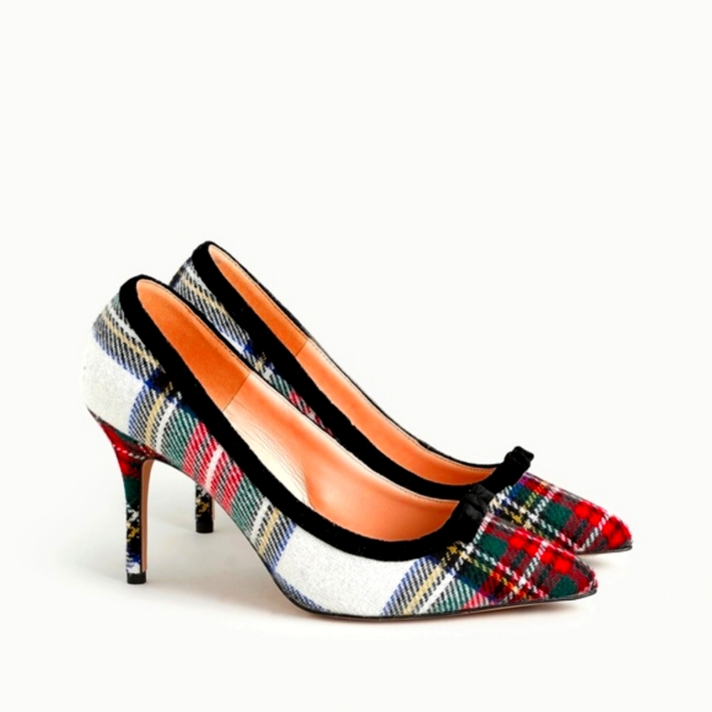 Elsie Bow Pump snowy Stewart Plaid Tartan
